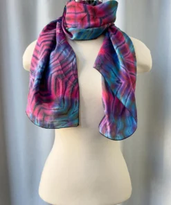 Carter Smith Shibori Rectangular Silk Scarf, Purple Pink Multi Scarves