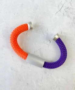 Christina Brampti Mixed Cord & Aluminum Magnet Bracelet, Silver/Purple/Orange Christina Brampti