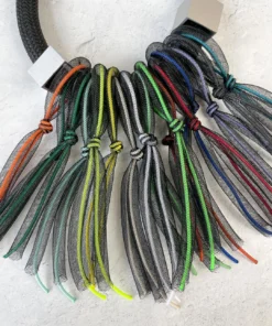 Christina Brampti Christina Brampti Tulle & Cord Fringe On Chunky Cord Necklace, Black Multi