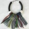 Christina Brampti Christina Brampti Tulle & Cord Fringe On Chunky Cord Necklace, Black Multi