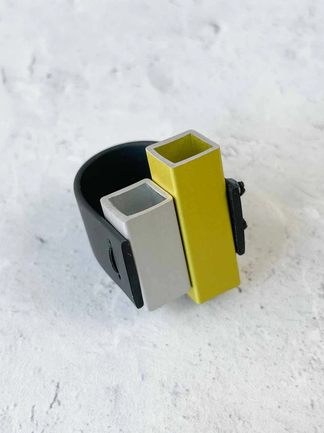 Christina Brampti Christina Brampti 2 Aluminum Bar Ring, Yellow/Silver
