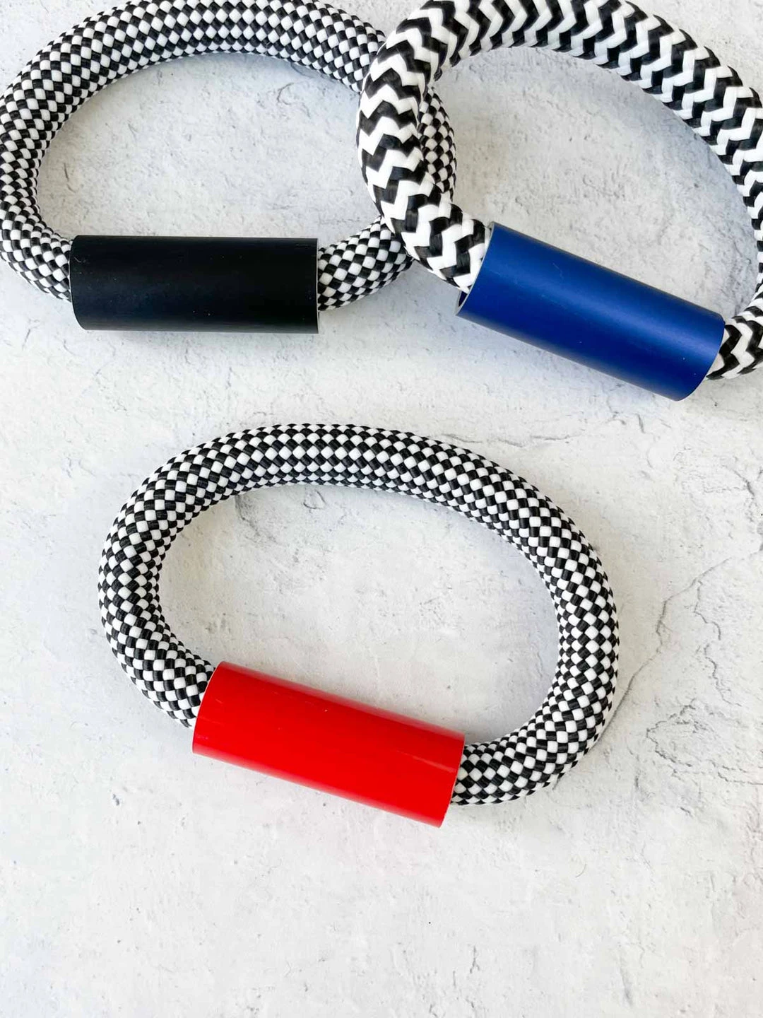 Christina Brampti Christina Brampti Cord & Aluminum Hidden Magnet Bracelet, Red/Checkered