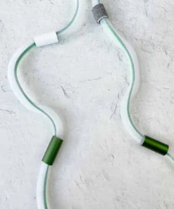 Christina Brampti Long Elastic In Tulle Necklace, Green/White Christina Brampti