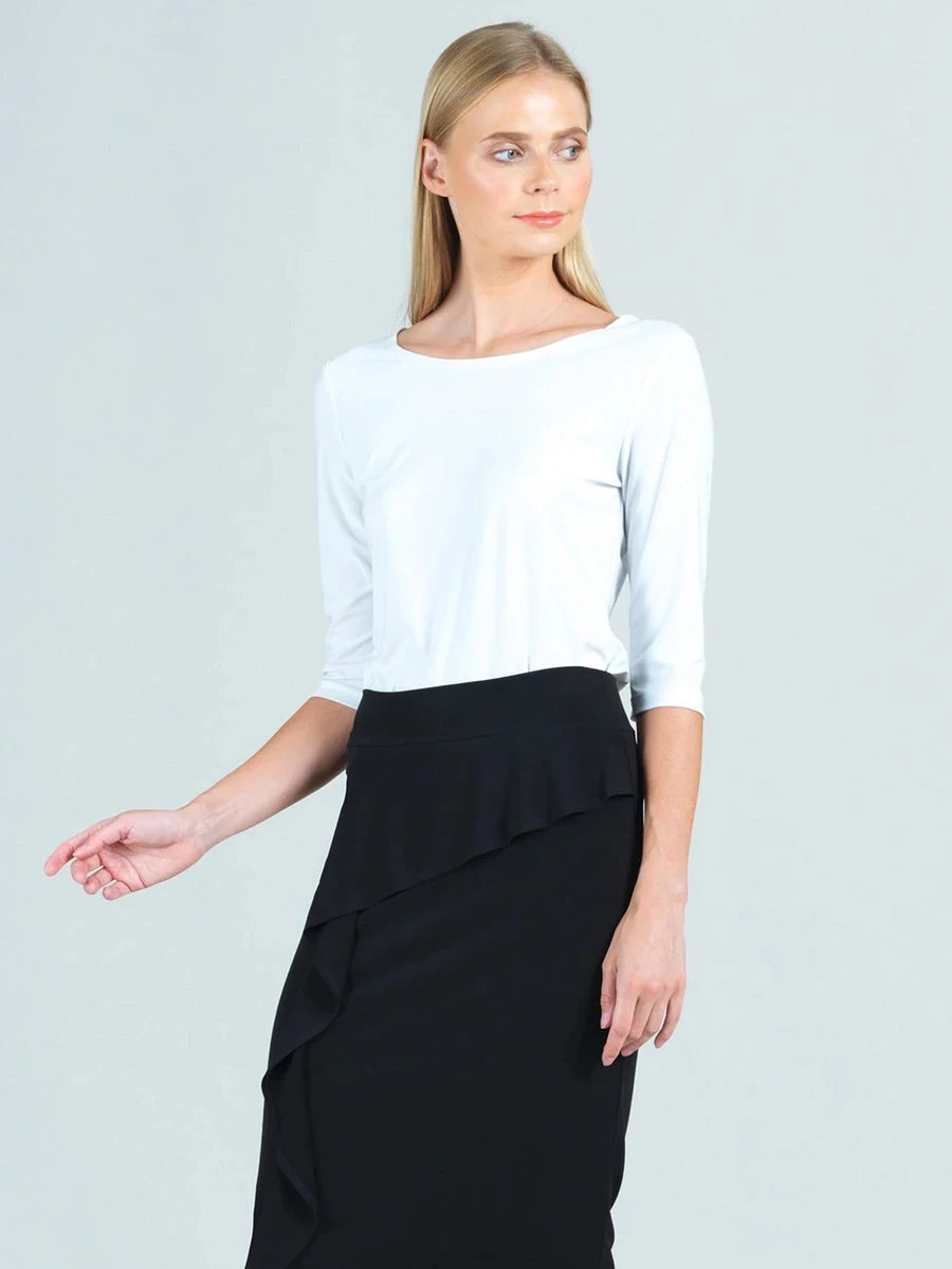 Clara Sunwoo Clara Sunwoo Basic Round Neck Half Sleeve Top, White