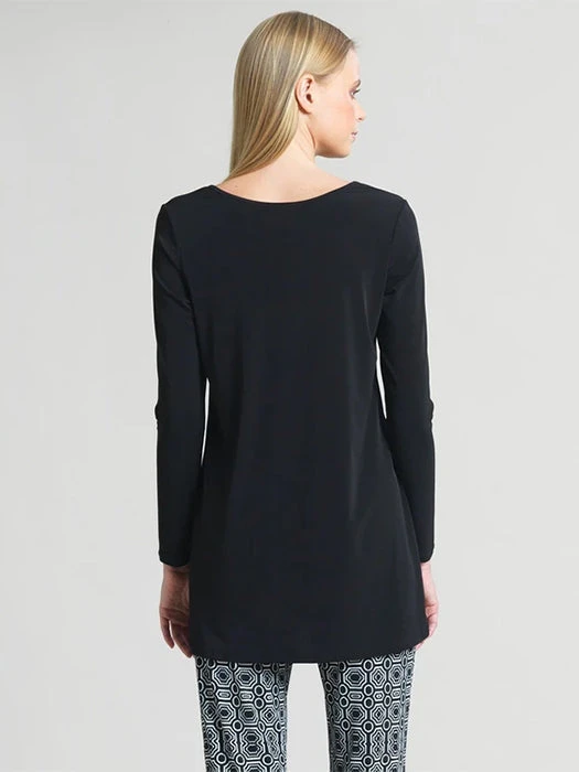 Clara Sunwoo Clara Sunwoo Long Sleeve Scoop Neck Tunic, Black