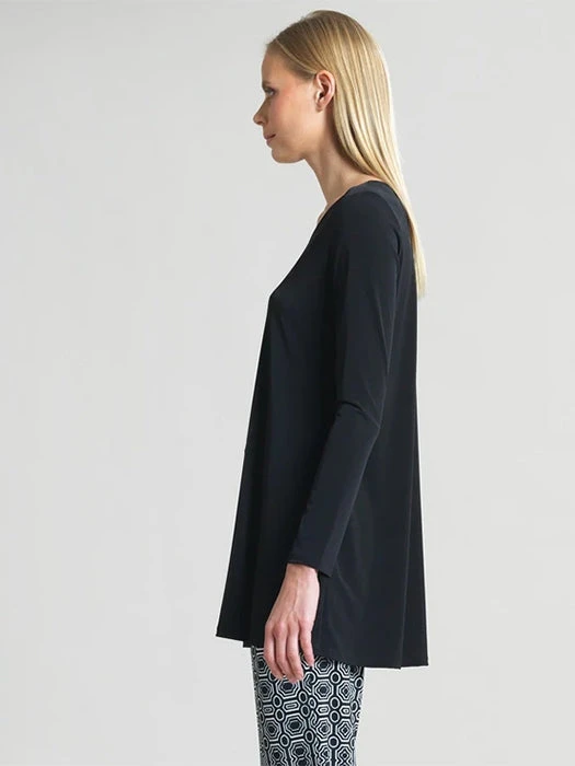Clara Sunwoo Clara Sunwoo Long Sleeve Scoop Neck Tunic, Black