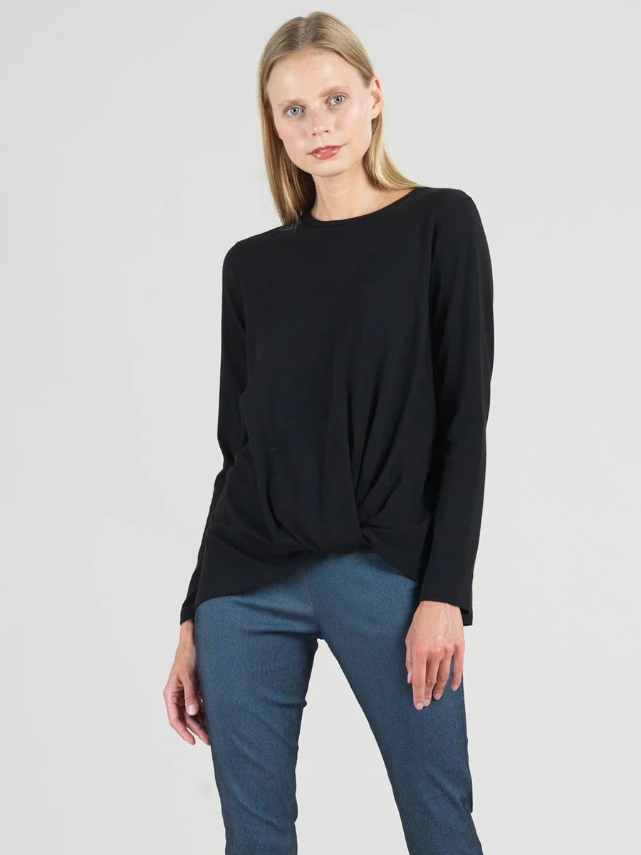 Clara Sunwoo Modal Cotton Twist Hem Top, Black Clara Sunwoo