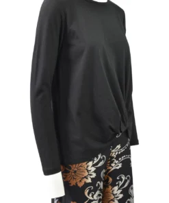 Clara Sunwoo Modal Cotton Twist Hem Top, Black Clara Sunwoo