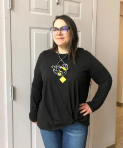 Clara Sunwoo Modal Cotton Twist Hem Top, Black Clara Sunwoo