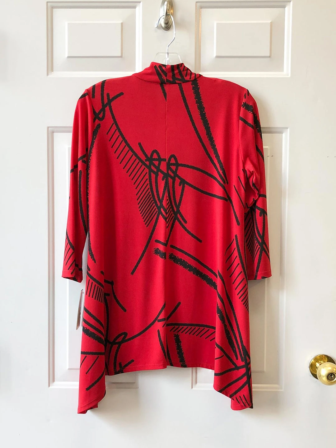 Clara Sunwoo Clara Sunwoo Sketch Print Choker V Tunic, Red/Black