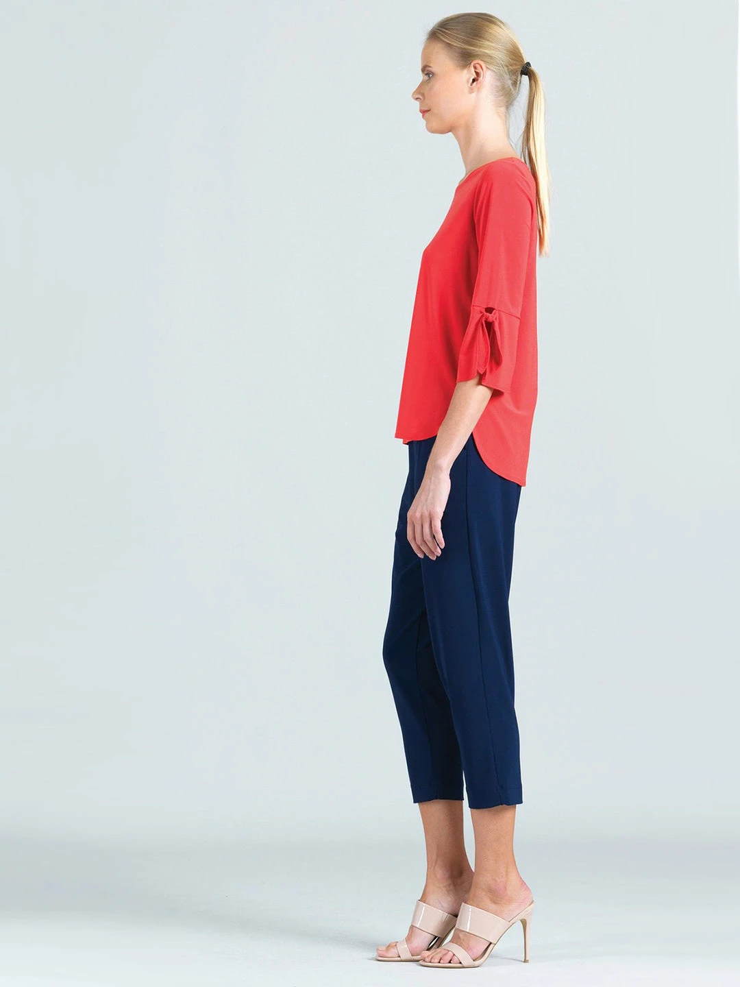 Clara Sunwoo Solid Tie Cuff Top, Coral Clara Sunwoo