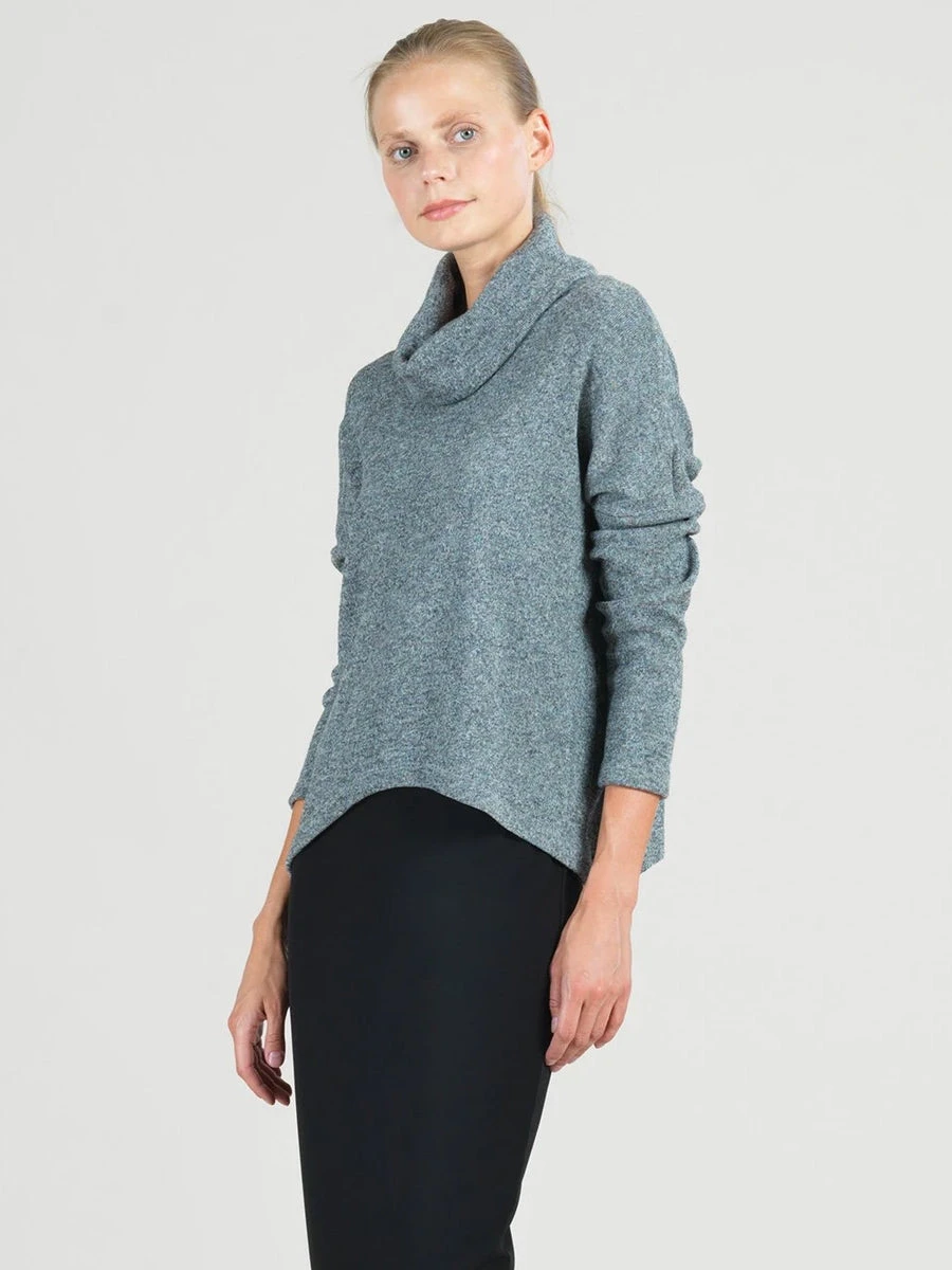 Clara Sunwoo Tipped Hem Turtleneck Sweater Top, Grey Clara Sunwoo