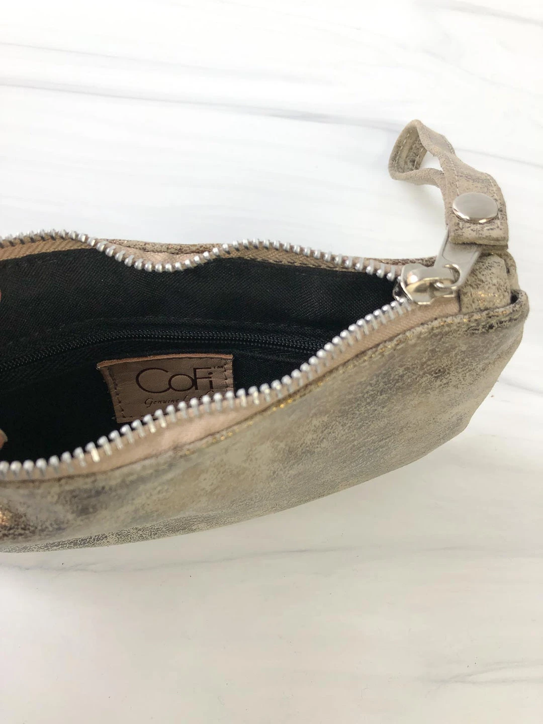 CoFi Leathers Ellie Wristlet, Gold CoFi Leathers