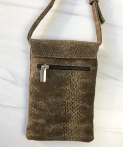 CoFi Leathers CoFi Leathers Penny Phone Bag, Brown/Black Suede