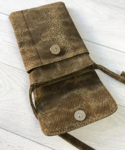 CoFi Leathers CoFi Leathers Penny Phone Bag, Brown/Black Suede