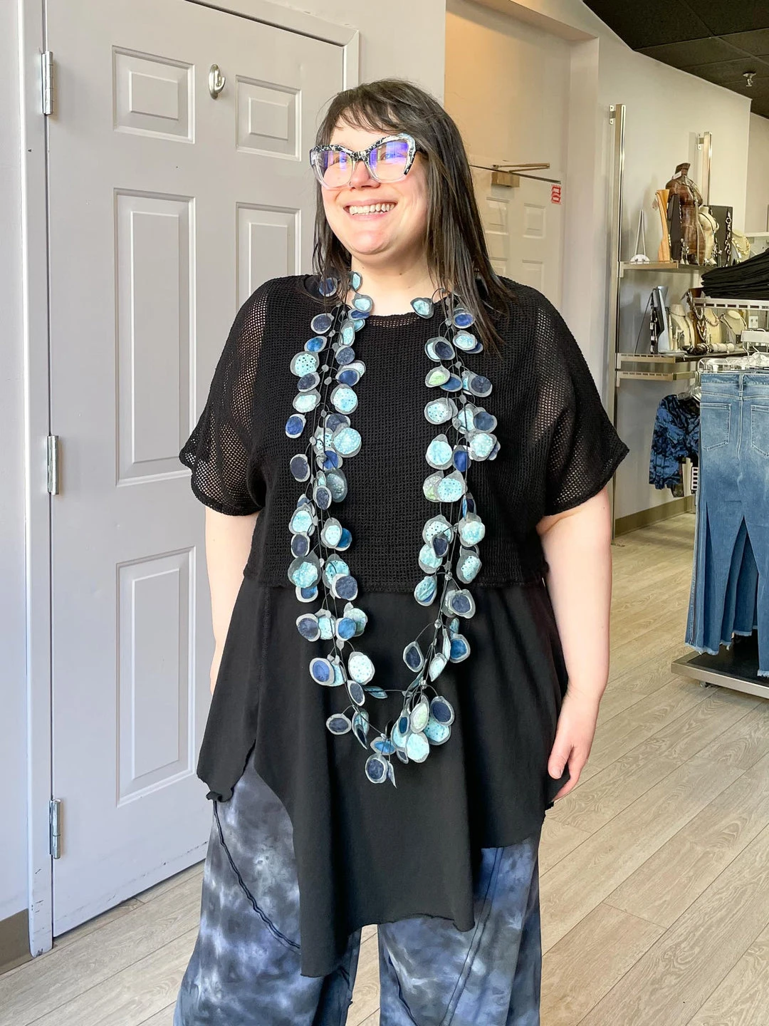 Cynthia Ashby Cynthia Ashby Net Topper, Black