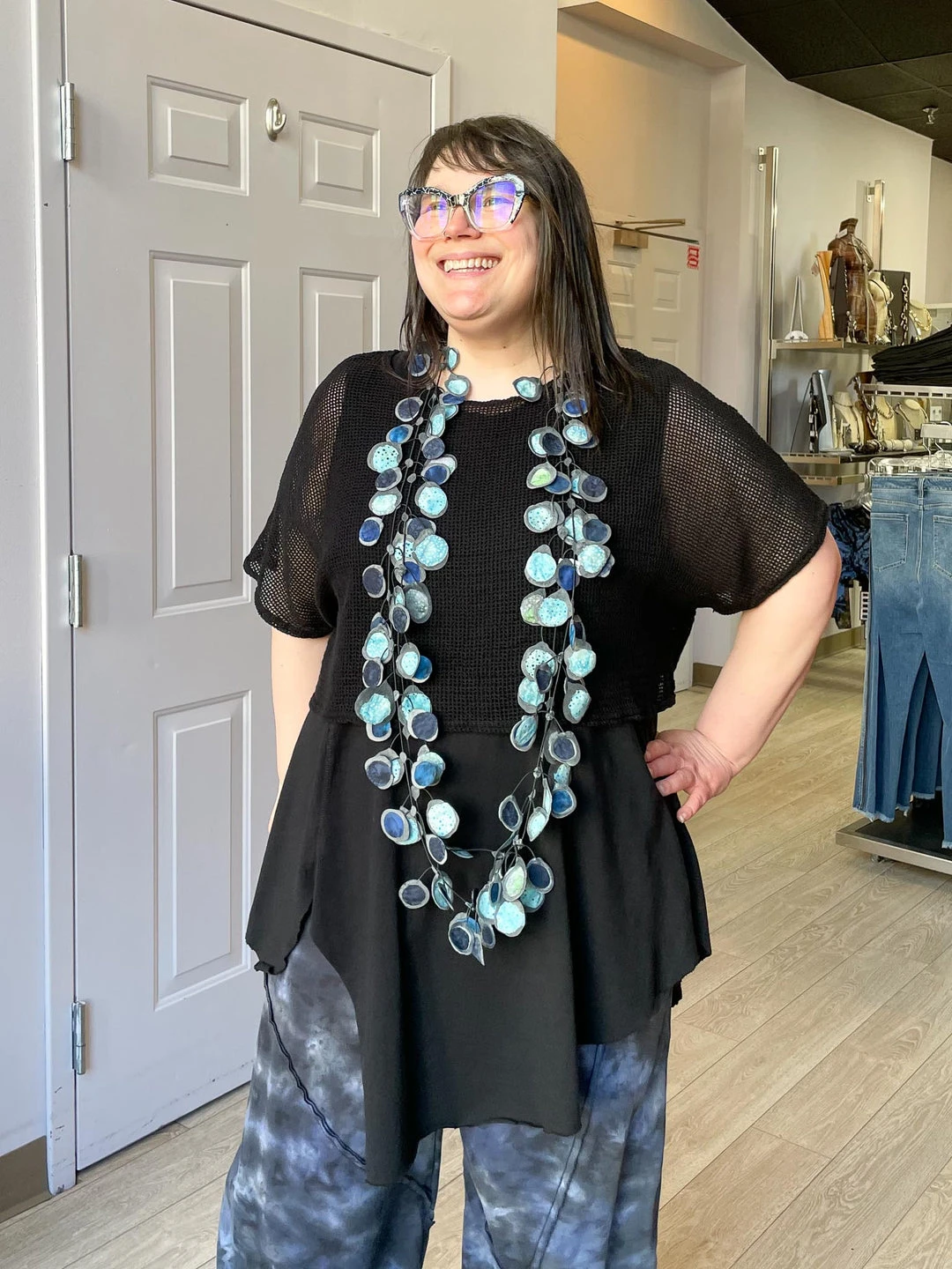 Cynthia Ashby Cynthia Ashby Net Topper, Black