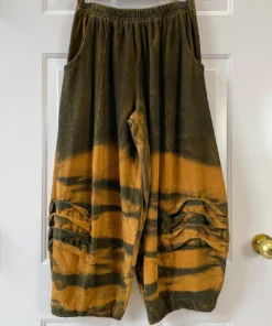 Dress To Kill Multi Folded Pant, Mustard Cord Ninja Zebra Dye