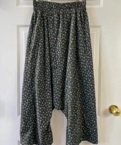 Dress To Kill Dress To Kill Button Harem Pant, Black Grey Quilt Dots