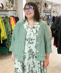 Dress To Kill Dress To Kill Folded Bottom Jacket, Green Pleat