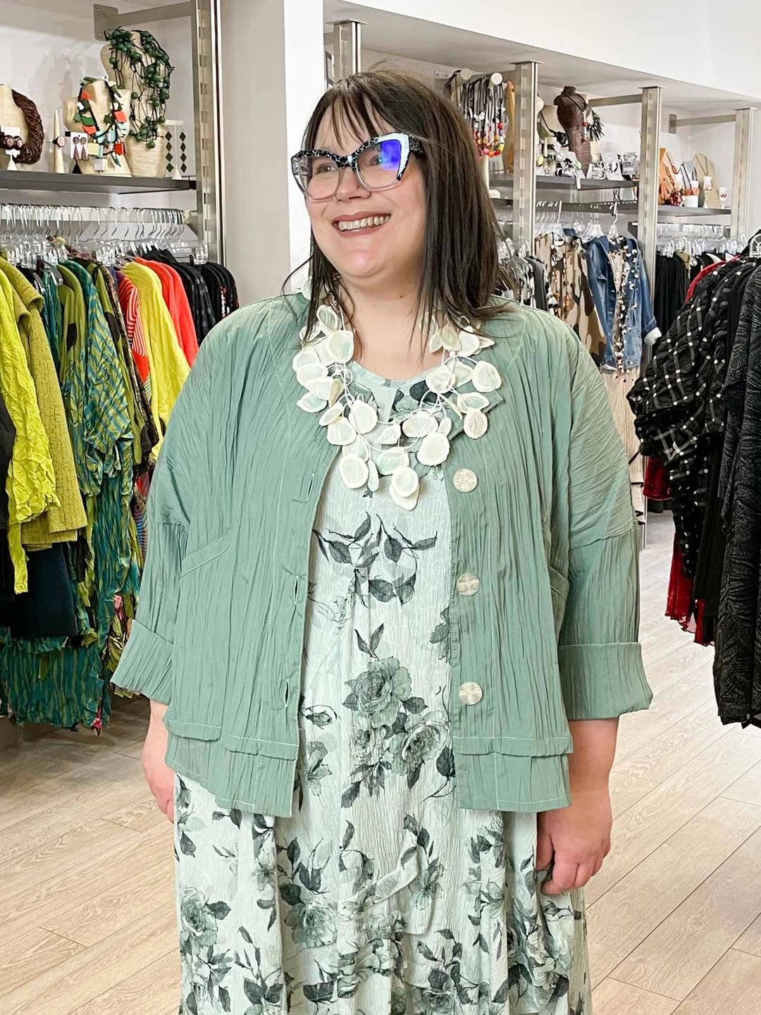 Dress To Kill Dress To Kill Folded Bottom Jacket, Green Pleat