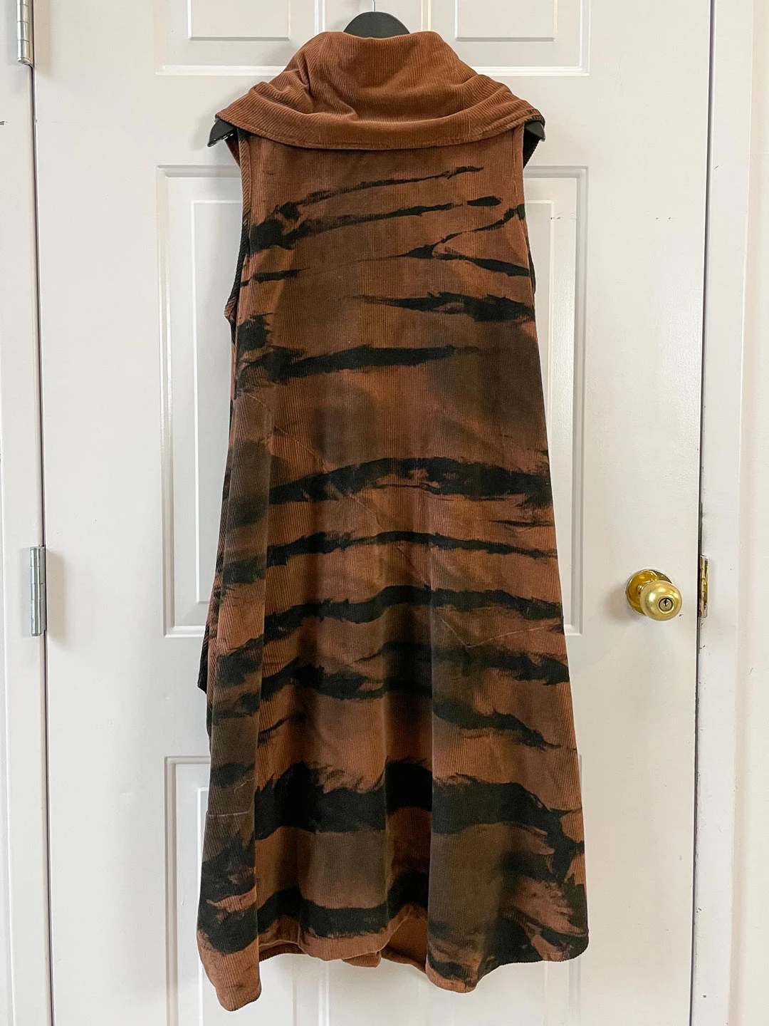 Dress To Kill Dress To Kill Sleeveless Cowl Glamour Dress, Rusty Cord Ninja Zebra Dye