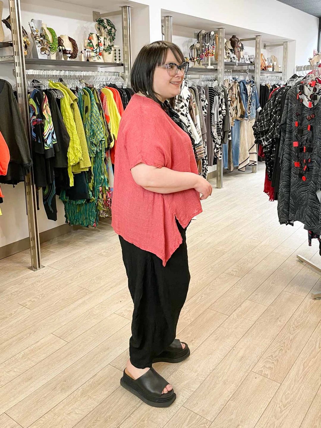 Dress To Kill Tea Shirt, Red Linen