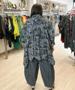 Dress To Kill Step Shirt, Black Grey Abstract Dress To Kill