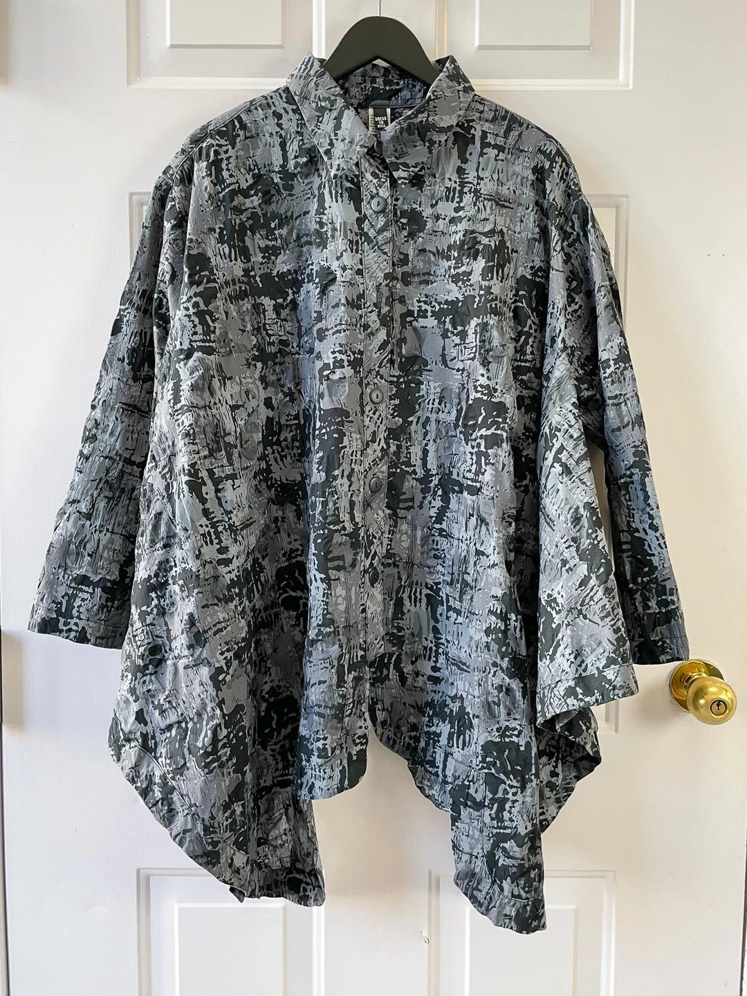 Dress To Kill Step Shirt, Black Grey Abstract Dress To Kill