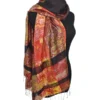 Dupatta Designs Anderson Silk Scarf, Black/Rust Dupatta Designs