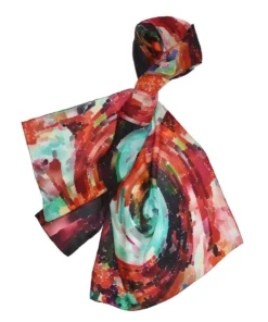 Dupatta Designs Augusto Silk Scarf, Red Dupatta Designs