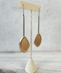 Escape From Paris Long Tube Drop Earrings, Matte Gold/Silver