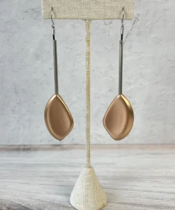 Escape From Paris Long Tube Drop Earrings, Matte Gold/Silver