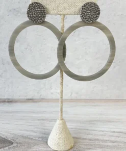 Escape From Paris Escape From Paris Large Resin Circle Post Earrings, Silver/Grey