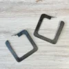 Escape From Paris Large Square Hoop Earrings, Brushed Hematite Escape From Paris