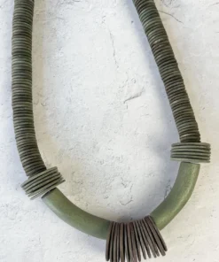 Escape From Paris Two-Tone Wood Disc Bead Necklace, Truffle Escape From Paris