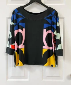 Eva Varro 3/4 Sleeve Square Top No Band, Hayes Eva Varro