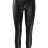 IC Collection Crushed Faux Leather Legging, Black