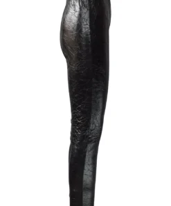 IC Collection Crushed Faux Leather Legging, Black