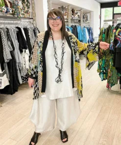 IC Collection Mixed Print Flutter Sleeve Cover Up, Turquoise IC Collection