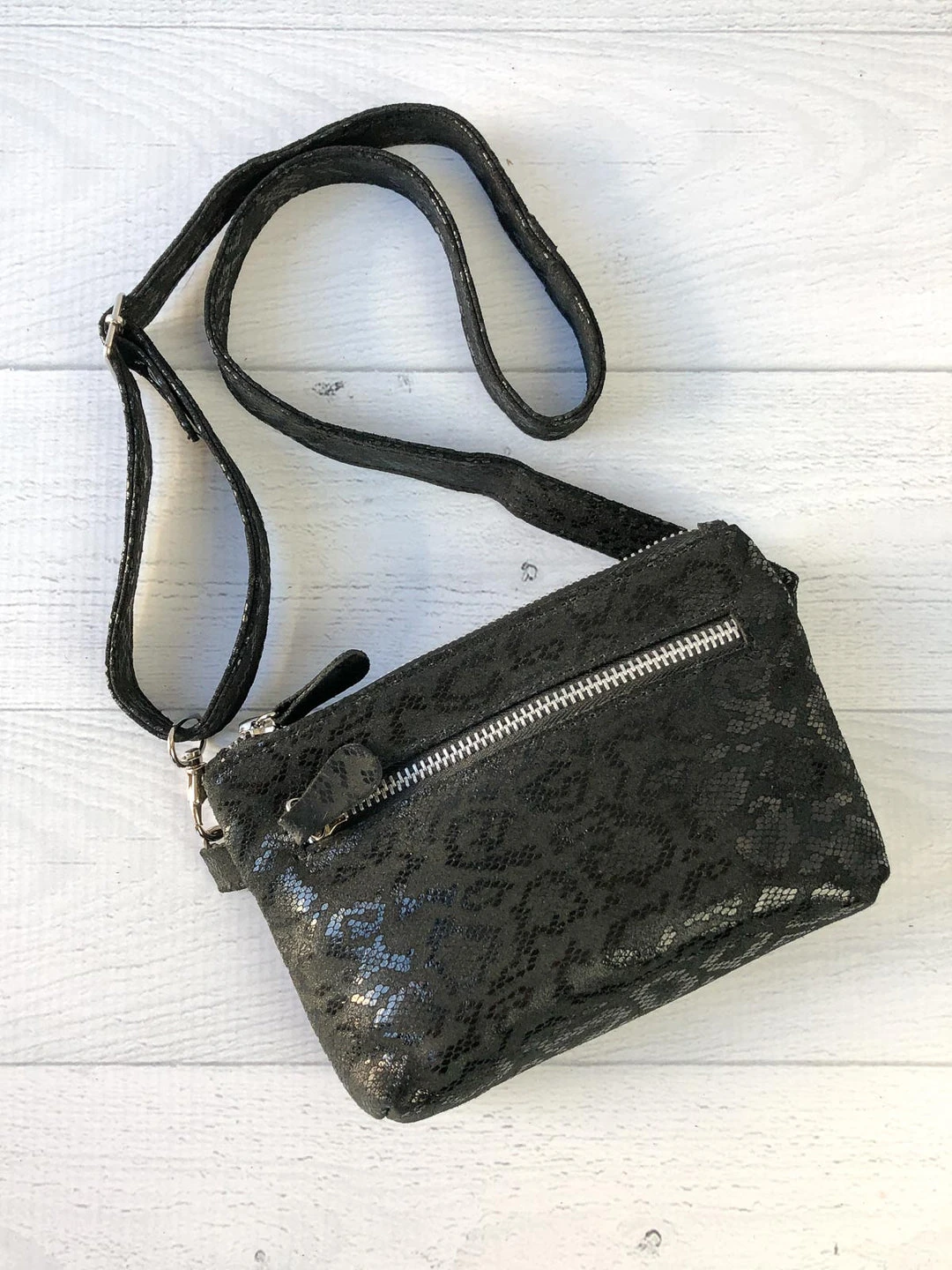 CoFi Leathers Kaitlin Convertible Hipbag, Black Anaconda CoFi Leathers