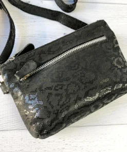 CoFi Leathers Kaitlin Convertible Hipbag, Black Anaconda CoFi Leathers