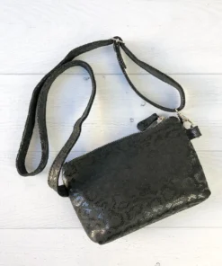 CoFi Leathers Kaitlin Convertible Hipbag, Black Anaconda CoFi Leathers