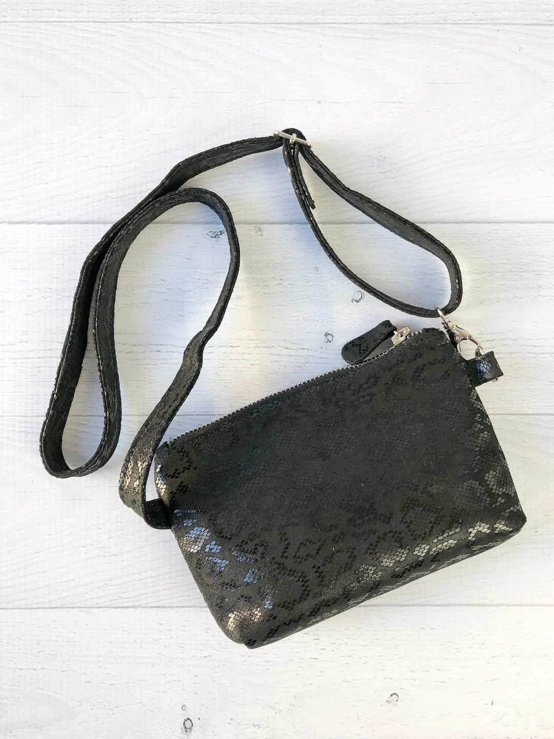 CoFi Leathers Kaitlin Convertible Hipbag, Black Anaconda CoFi Leathers