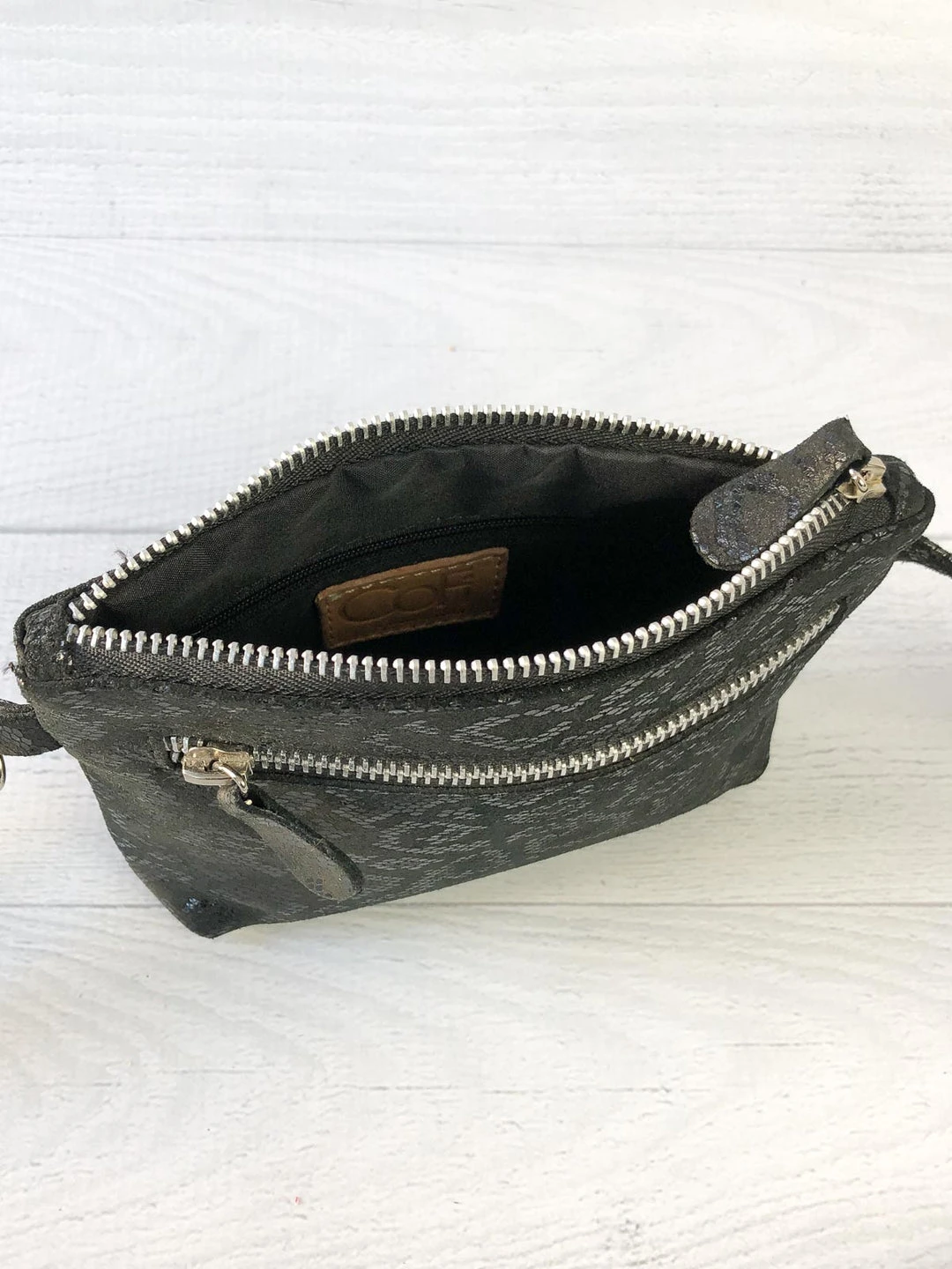 CoFi Leathers Kaitlin Convertible Hipbag, Black Anaconda CoFi Leathers