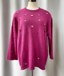 Iridium Holly Sweater, Fuchsia Iridium