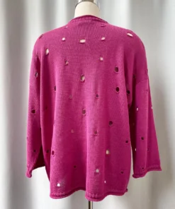 Iridium Holly Sweater, Fuchsia Iridium