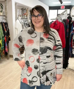 Jess & Jane Dazzling Heather Knit Pocket Top, Multi Jess & Jane