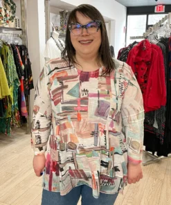 Jess & Jane Villa Chiffon Contrast Tunic Top, Multi Jess & Jane