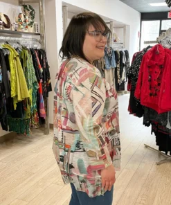 Jess & Jane Villa Chiffon Contrast Tunic Top, Multi Jess & Jane